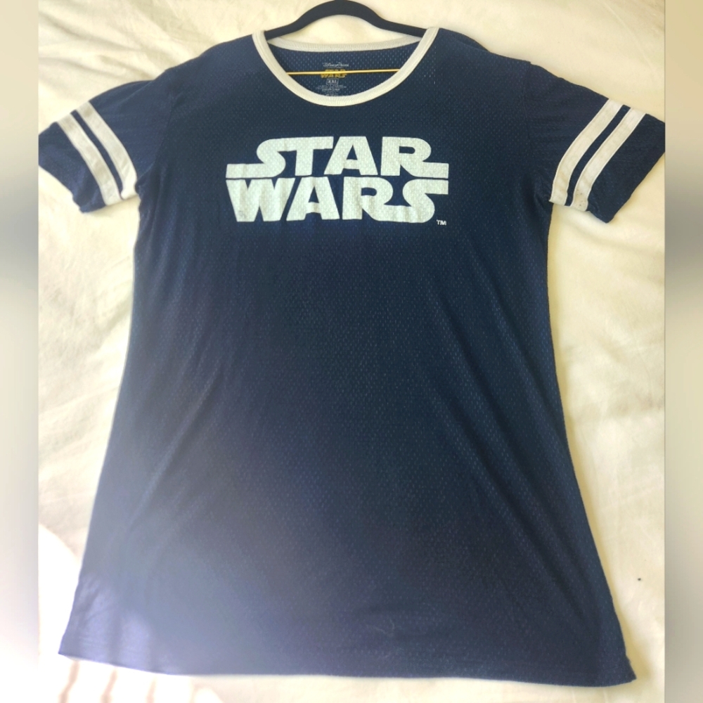 Disney Star Wars 77 Jersey Mesh Adult T-Shirt Womans Size XXL Navy